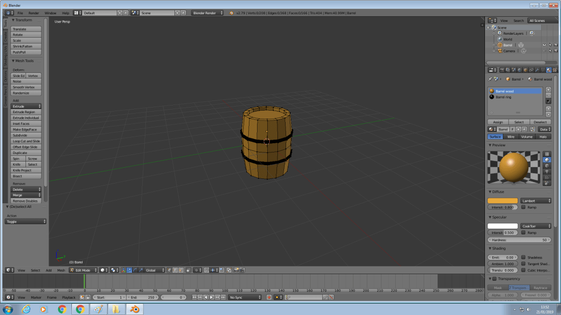 barrel with metal rings