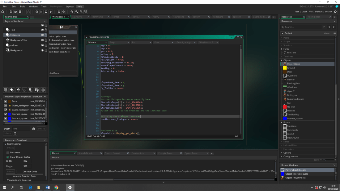 Storing Dialogue Instances